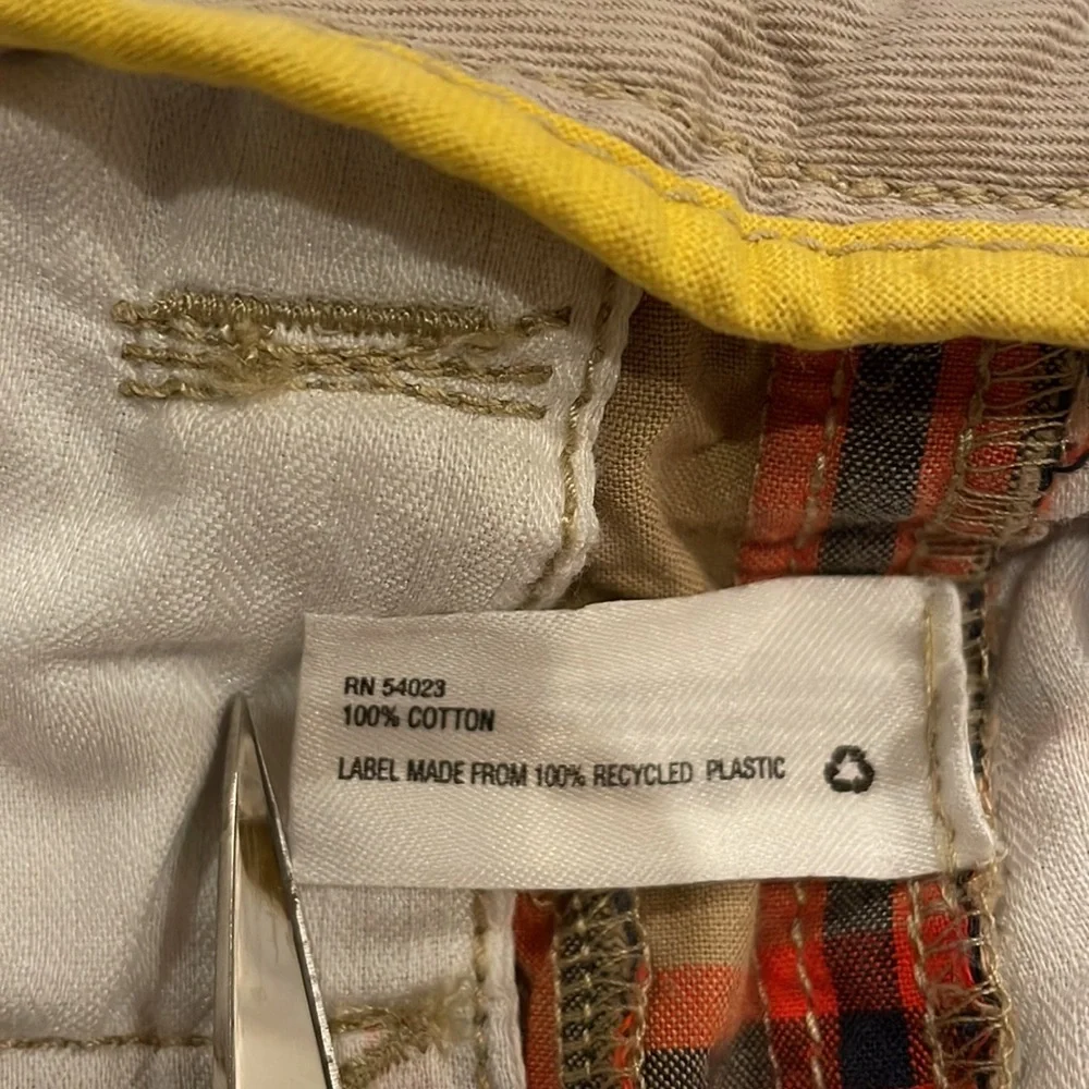 Gap kids blue, tan and orange preppy plaid walking shorts, size 12